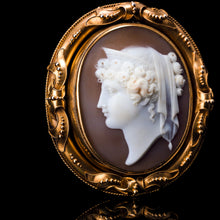 Load image into Gallery viewer, Magnificent Large Antique Victorian 18K Gold Cameo Brooch Pendant Locket - c.1860