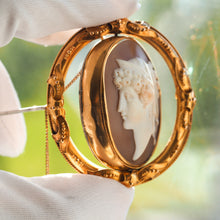 Load image into Gallery viewer, Magnificent Large Antique Victorian 18K Gold Cameo Brooch Pendant Locket - c.1860