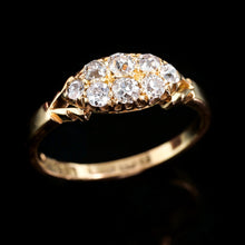 Load image into Gallery viewer, Antique Diamond Ring 18ct Gold, Victorian Two Row Boat Design - Birmingham 1897