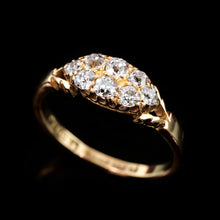 Load image into Gallery viewer, Antique Diamond Ring 18ct Gold, Victorian Two Row Boat Design - Birmingham 1897