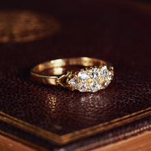 Load image into Gallery viewer, Antique Diamond Ring 18ct Gold, Victorian Two Row Boat Design - Birmingham 1897