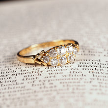 Load image into Gallery viewer, Antique Diamond Ring 18ct Gold, Victorian Two Row Boat Design - Birmingham 1897