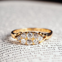 Load image into Gallery viewer, Antique Diamond Ring 18ct Gold, Victorian Two Row Boat Design - Birmingham 1897