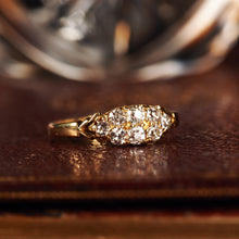 Load image into Gallery viewer, Antique Diamond Ring 18ct Gold, Victorian Two Row Boat Design - Birmingham 1897