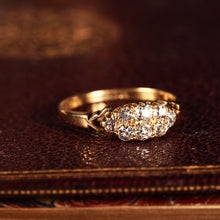 Load image into Gallery viewer, Antique Diamond Ring 18ct Gold, Victorian Two Row Boat Design - Birmingham 1897