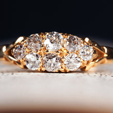 Load image into Gallery viewer, Antique Diamond Ring 18ct Gold, Victorian Two Row Boat Design - Birmingham 1897