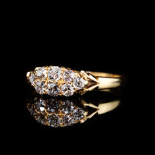 Load image into Gallery viewer, Antique Diamond Ring 18ct Gold, Victorian Two Row Boat Design - Birmingham 1897