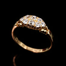 Load image into Gallery viewer, Antique Diamond Ring 18ct Gold, Victorian Two Row Boat Design - Birmingham 1897