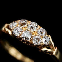 Load image into Gallery viewer, Antique Diamond Ring 18ct Gold, Victorian Two Row Boat Design - Birmingham 1897