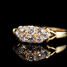 Load image into Gallery viewer, Antique Diamond Ring 18ct Gold, Victorian Two Row Boat Design - Birmingham 1897