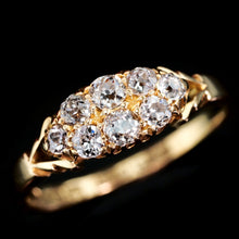 Load image into Gallery viewer, Antique Diamond Ring 18ct Gold, Victorian Two Row Boat Design - Birmingham 1897