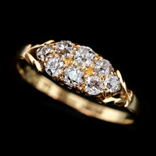 Load image into Gallery viewer, Antique Diamond Ring 18ct Gold, Victorian Two Row Boat Design - Birmingham 1897
