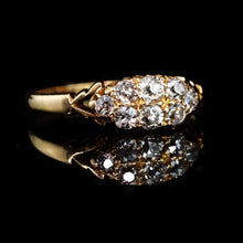 Load image into Gallery viewer, Antique Diamond Ring 18ct Gold, Victorian Two Row Boat Design - Birmingham 1897