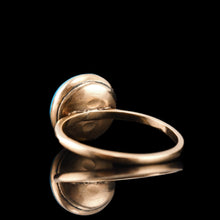 Load image into Gallery viewer, Antique Victorian Diamond Star Ring 9ct Gold Blue Enamel Cabochon - c.1890