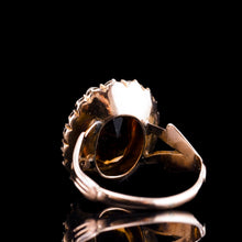 Load image into Gallery viewer, Antique Victorian Citrine & Seed Pearl Cluster Ring 9ct Gold - c.1890
