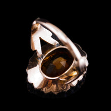 Load image into Gallery viewer, Antique Victorian Citrine & Seed Pearl Cluster Ring 9ct Gold - c.1890