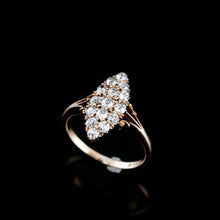 Load image into Gallery viewer, Antique Diamond Ring 18ct Gold Navette/Cluster Design - c.1900s