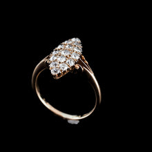 Load image into Gallery viewer, Antique Diamond Ring 18ct Gold Navette/Cluster Design - c.1900s