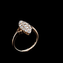 Load image into Gallery viewer, Antique Diamond Ring 18ct Gold Navette/Cluster Design - c.1900s