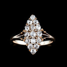 Load image into Gallery viewer, Antique Diamond Ring 18ct Gold Navette/Cluster Design - c.1900s