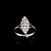 Load image into Gallery viewer, Antique Diamond Ring 18ct Gold Navette/Cluster Design - c.1900s