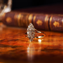 Load image into Gallery viewer, Antique Diamond Ring 18ct Gold Navette/Cluster Design - c.1900s
