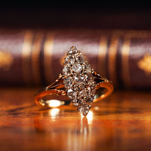 Load image into Gallery viewer, Antique Diamond Ring 18ct Gold Navette/Cluster Design - c.1900s