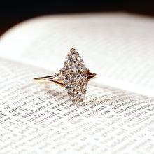 Load image into Gallery viewer, Antique Diamond Ring 18ct Gold Navette/Cluster Design - c.1900s