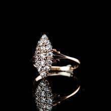 Load image into Gallery viewer, Antique Diamond Ring 18ct Gold Navette/Cluster Design - c.1900s