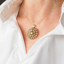 Load image into Gallery viewer, Antique Victorian Diamond and Pearl Necklace/Choker 15ct Gold Floral Design - c.1900