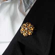 Load image into Gallery viewer, Antique Victorian French Diamond Pendant Necklace/Brooch 18ct Gold Floral Acanthus Design - 19th C.