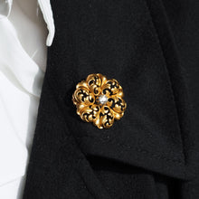 Load image into Gallery viewer, Antique Victorian French Diamond Pendant Necklace/Brooch 18ct Gold Floral Acanthus Design - 19th C.