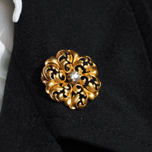Load image into Gallery viewer, Antique Victorian French Diamond Pendant Necklace/Brooch 18ct Gold Floral Acanthus Design - 19th C.