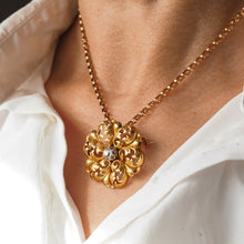 Load image into Gallery viewer, Antique Victorian French Diamond Pendant Necklace/Brooch 18ct Gold Floral Acanthus Design - 19th C.