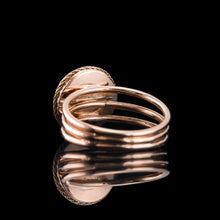 Load image into Gallery viewer, Antique Victorian 14ct Gold Garnet Star Cabochon Ring with Seed Pearl - c.1880