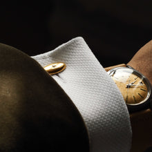 Load image into Gallery viewer, Antique Victorian 14ct Gold Cufflinks with Rose Cut Diamond - c.1890