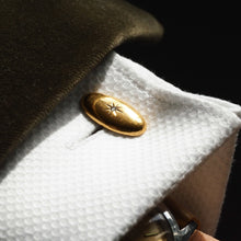 Load image into Gallery viewer, Antique Victorian 14ct Gold Cufflinks with Rose Cut Diamond - c.1890