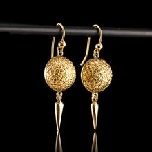 Load image into Gallery viewer, Majestic Pair of Antique Victorian 18ct Gold Earrings Etruscan Style - c.1880