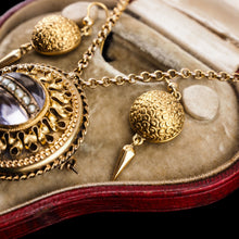 Load image into Gallery viewer, Majestic Pair of Antique Victorian 18ct Gold Earrings Etruscan Style - c.1880