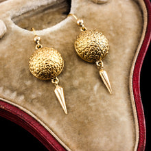 Load image into Gallery viewer, Majestic Pair of Antique Victorian 18ct Gold Earrings Etruscan Style - c.1880