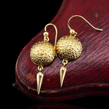 Load image into Gallery viewer, Majestic Pair of Antique Victorian 18ct Gold Earrings Etruscan Style - c.1880