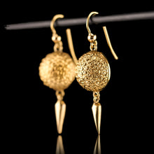 Load image into Gallery viewer, Majestic Pair of Antique Victorian 18ct Gold Earrings Etruscan Style - c.1880