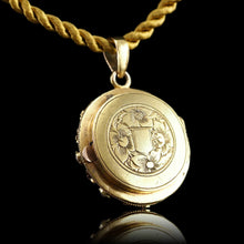 Load image into Gallery viewer, Antique Victorian Diamond & Pearl Star Necklace with Red Rock Crystal Cabochon 15ct Gold - c.1880