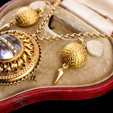 Load image into Gallery viewer, Majestic Pair of Antique Victorian 18ct Gold Earrings Etruscan Style - c.1880