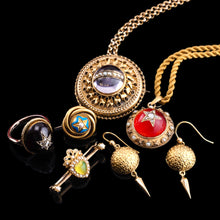 Load image into Gallery viewer, Majestic Pair of Antique Victorian 18ct Gold Earrings Etruscan Style - c.1880