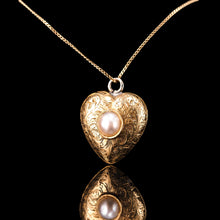 Load image into Gallery viewer, Antique Victorian 18ct Gold Heart Shaped Charm Pendant with Pearl - c.1890