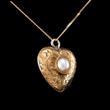 Load image into Gallery viewer, Antique Victorian 18ct Gold Heart Shaped Charm Pendant with Pearl - c.1890