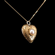 Load image into Gallery viewer, Antique Victorian 18ct Gold Heart Shaped Charm Pendant with Pearl - c.1890