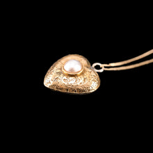 Load image into Gallery viewer, Antique Victorian 18ct Gold Heart Shaped Charm Pendant with Pearl - c.1890