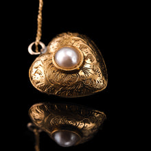 Load image into Gallery viewer, Antique Victorian 18ct Gold Heart Shaped Charm Pendant with Pearl - c.1890